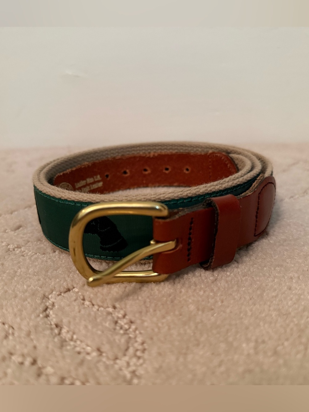 Leather Man Ltd. Black Lab Ribbon Belt – Size 38 – Made in USA